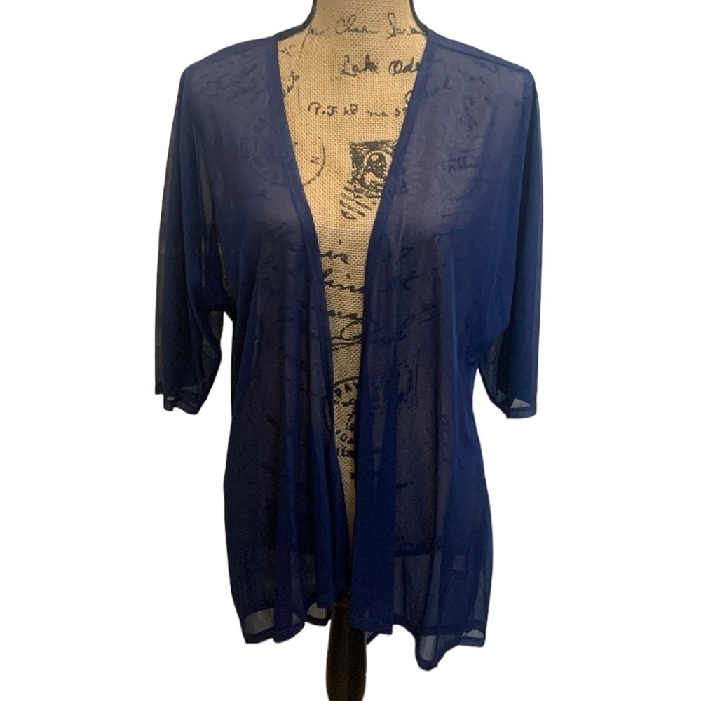 LULAROE Sheer‎ Navy Lindsay Kimono Cover NWOT Size S